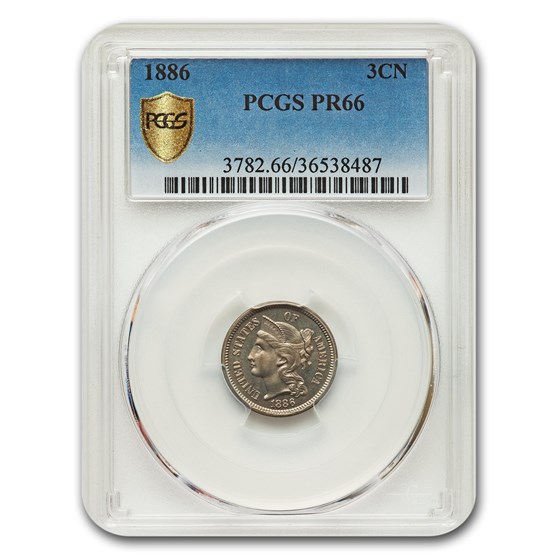 1886 Three Cent Nickel PR-66 PCGS 1886 Three Cent Nickel PR-66 PCGS